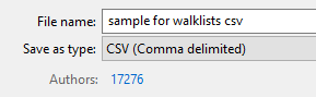 save walklists file as csv